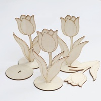 Jouet de décoration de table en bois à colorier soi-même, fleurs à peindre, ornements pour la peinture et la décoration