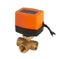 Katup Motor Berulir Winvall BSP DC12V, Katup Bola Kuningan Elektrik 3 Arah, Kontrol 3-titik On/Off, Katup Bola Motor
