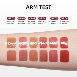 Lápiz labial líquido mate de larga duración a prueba de agua vegana de doble extremo 4 en 1 de etiqueta privada con suero de labios brillante de alto brillo - Product Image 3