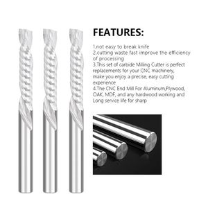 ดอกกัดโซลิดคาร์ไบด์แบบใบมีดเดี่ยว ขนาด 6x12x50 มม. ก้าน 6 มม. สำหรับงานไม้ อะคริลิก ACP ไม้เนื้อแข็ง MDF - Product Image 3