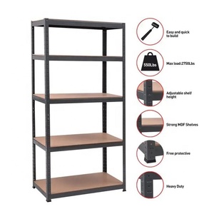 Pack 3 Heavy-Duty Customizable Colors Steel Boltless Plug-In Garage Storage Shelves 5-Layer <strong>Racking</strong> for Workshop <strong>Shed</strong> Stockroom - Product Image 5