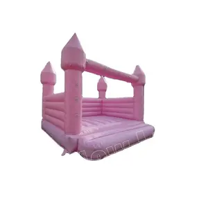 Macaroon pink wedding bouncy castle white wedding party jumper supplier cheap price