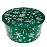 Boîte ronde en métal de qualité alimentaire, emballage en fer blanc personnalisé en usine, boîte en fer blanc de Noël pour gâteaux, bonbons, biscuits