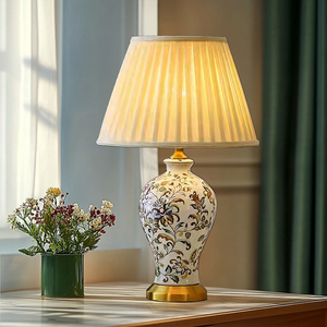 Jewellerytop giá thấp bán buôn Chất lượng cao cơ thể gốm vải Chụp đèn sang trọng nhà trang trí đèn bàn - Product Image 4