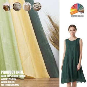 <span class=keywords><strong>Tissu</strong></span> en Ramie 100% Non Toxique Haute Densité 55gsm 138cm Respirant Sans Produits Chimiques Textile Pur Ramie pour Vêtements et Confections – Vente en Gros - Product Image 1