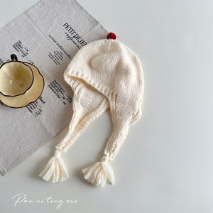 <span class=keywords><strong>Bonnet</strong></span> tricoté avec <span class=keywords><strong>deux</strong></span> tresses et nœud, <span class=keywords><strong>bonnet</strong></span> en laine chaud et coupe-vent pour bébé - Product Image 2
