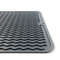 Tapis de drainage en silicone antidérapant pour vaisselle, égouttoir à fruits et aliments, tapis de table pour cuisine - Grande Vente
