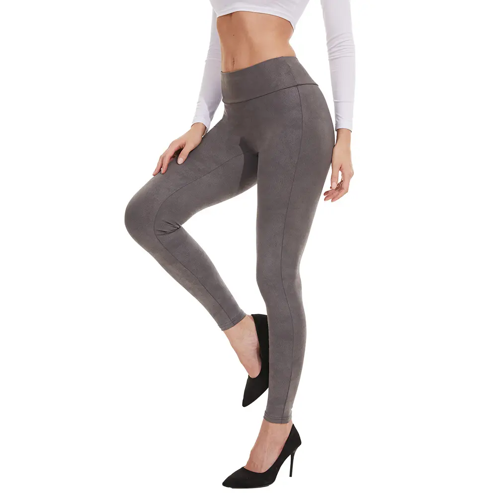 High Quality Trousers PU Leather Thicken Warm Pants High Waist Leggings Women Adults Solid Thick Support
