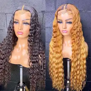 40 Inch Curly Water Wave Virgin Human Hair Frontal Pre Plucked Glueless Cuticle Aligned Wigs Wholesale 4x6 Lace Wigs Bulk Sale