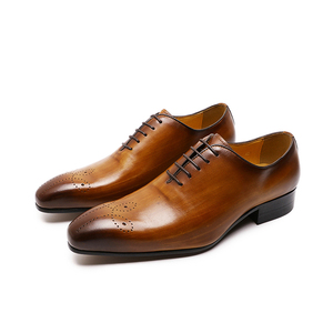 <span class=keywords><strong>Zapatos</strong></span> Oxford de Cuero Hechos a Mano para Hombre <span class=keywords><strong>con</strong></span> Punta Puntiaguda y Cordones, <span class=keywords><strong>Zapatos</strong></span> Formales de Negocios y de Vestir para Bodas y Fiestas - Product Image 1