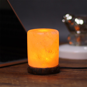 Lampe en sel de l'Himalaya ronde polie, lumière chaude, lampe de table pour la décoration de la maison, décoration Feng Shui - Product Image 1
