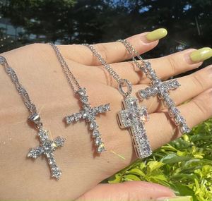 Y2k 925 Sterling Silver <b>Cross</b> Pendant Necklace Hip Hop Cz Gold Clasp Jewelry <b>Cross</b> with <b>Chain</b> Silver Plated Necklace for Girl - Product Image 3