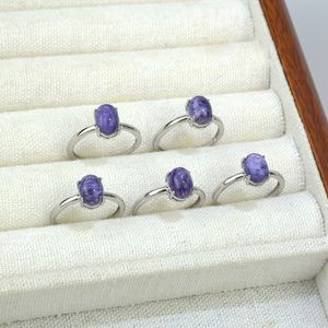 Anello di pietra preziosa da donna in argento 925 di lusso con anello di cristallo naturale con anello di fidanzamento e promessa per matrimonio o festa - Product Image 6