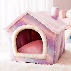 Cama Cueva para Mascotas, Cálida y Acogedora para Invierno, Diseño Arcoíris, Semiabierta, para Gatos y Cachorros - Product Image 4