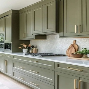 Fábrica de armarios de Vietnam, coctelera de muebles de <span class=keywords><strong>cocina</strong></span> de madera, armarios RTA blancos y verdes, personalizados para la remodelación de la <span class=keywords><strong>cocina</strong></span> del hogar - Product Image 5