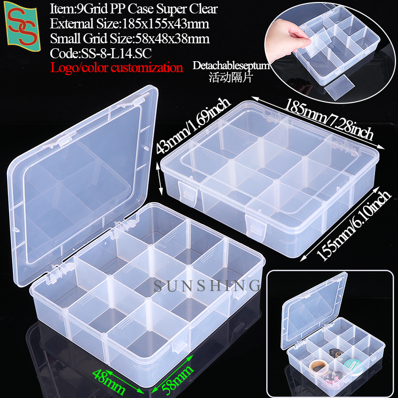 Estuche de PP de 9 rejillas L14 extraíble