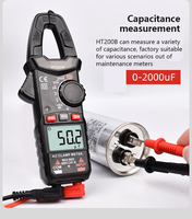 Penjualan terlaris harga pabrik 600V 200A Power Digital AC/DC arus klem meter multimeter 2xAAA baterai OEM dibuat sesuai pesanan
