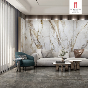 Losa de Piedra Artificial de Porcelana Dorada de Gran Formato, 1200X2800MM, Estilo Calacatta, <span class=keywords><strong>para</strong></span> Decoración de Paredes de Baños en Villas - Product Image 3