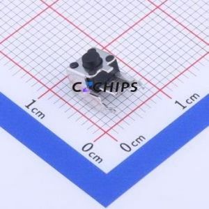 TS-1043A-A1B3-D2-T2 Tactile Switch Through hole Switch Single Pole Single Throw Round Button 2.5N Right Angle Insert - Product Image 1