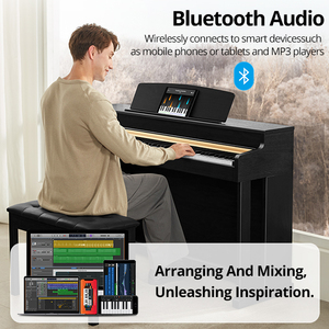 TERENCE E50 88 Keys Weighted Piano Digital Piano 88 Key Hammer Action Keyboard Piano Home Upright Piano - Product Image 2