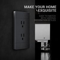 Prise murale double 100-250 volts, 3 broches, 15A, norme américaine, avec panneau décoratif ultra-fin