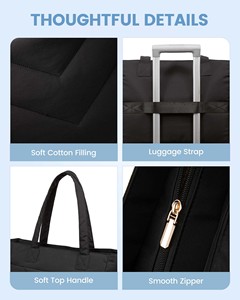 Lightweight Women Men Tote Laptop Bag Large Black Work Handbag Carry on Bags Travel Tote Bag - Product Image 3