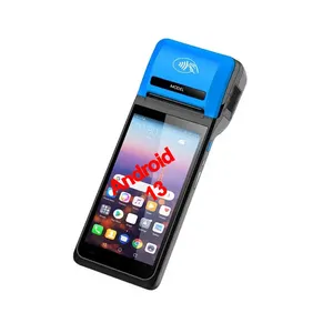 Máquina pos portátil para cartão pos com impressão digital, Skimmer de cartão pos NFC de 5,5 polegadas 3GB 16GB Android 13 para França Alemanha