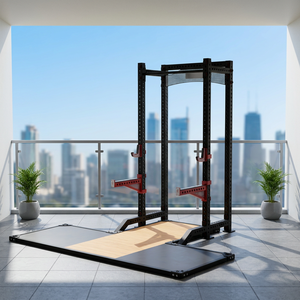 Multi Function Power <b>Rack</b> Weightlifting <b>Squat</b> Bench Press Station Red Powder Coated Safety Hardware Universal Application - Product Image 3