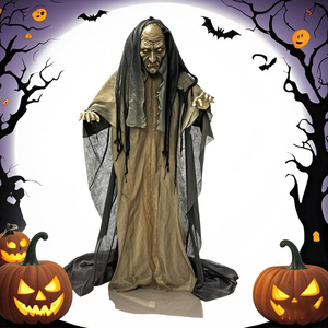 Esqueletos animados de pie de Halloween al por mayor iluminan los ojos accesorios animados con sonido aterrador - Product Image 2