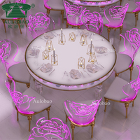 LED-Leuchtmöbel Runde Hochzeits-Acryltisch-Garnitur für Events