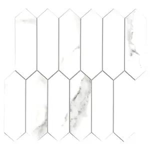 Sunwings White Carrara Peel and Stick Subway Tile | Stock in US | Marble Mosaics Tile Sticker For Interior Wall Decoration