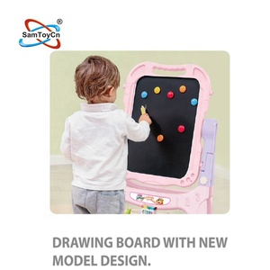 Samtoy – jouets éducatifs en plastique <span class=keywords><strong>2</strong></span> en 1, <span class=keywords><strong>tableau</strong></span> blanc <span class=keywords><strong>magnétique</strong></span> Double face, support de chevalet, planche à dessin pour enfants - Product Image 3