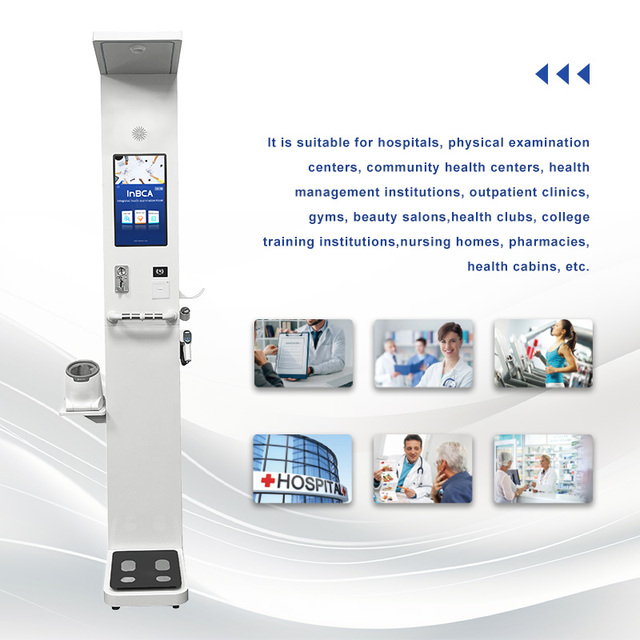 Self-Service Medical-Grade Full Body Health Check Kiosk INBCA IN-I2 OEM/ODM 21-inch LED Touch Screen Personal Scale 500kg