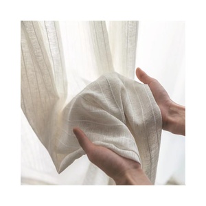 <span class=keywords><strong>Tissu</strong></span> de rideau transparent <span class=keywords><strong>en</strong></span> <span class=keywords><strong>lin</strong></span> blanc <span class=keywords><strong>beige</strong></span> naturel par la cour - Product Image 1