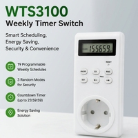 Temporizador Automático con Enchufe, Controlador Semanal Digital LCD con 19 Programas de Temporizador para Electrodomésticos
