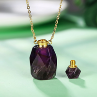 Pendentif de luxe en pierre naturelle, diffuseur d'huiles essentielles, flacon de parfum, collier, bijoux