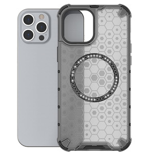 Honeycomb Four Corner Airbag a prueba de golpes magnético contraportada funda de teléfono para iPhone 12 Pro Max - Product Image 1