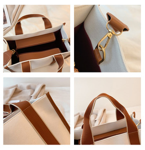 Bolsa de Mano Grande de Lona de Algodón para Mujer, Bolsos Cruzados de Hombro para Dama, Bolsa de Lona con Logotipo Personalizado - Product Image 2