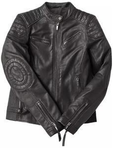 Veste en cuir noire tendance pour homme avec col montant, fermeture éclair intégrale et plusieurs poches de rangement - Product Image 3