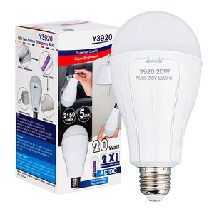 Pin hoạt động có thể sạc lại <span class=keywords><strong>LED</strong></span> ánh sáng bóng đèn 15 Wát 20 Wát B22/E27 nhôm 6000K AC đầu vào ra90 85Lm/W 30000 giờ CCC chứng nhận - Product Image 1