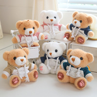 Porte-clés ours en peluche personnalisé avec logo, mignon, vêtu, pendentif de sac doux, cadeau promotionnel