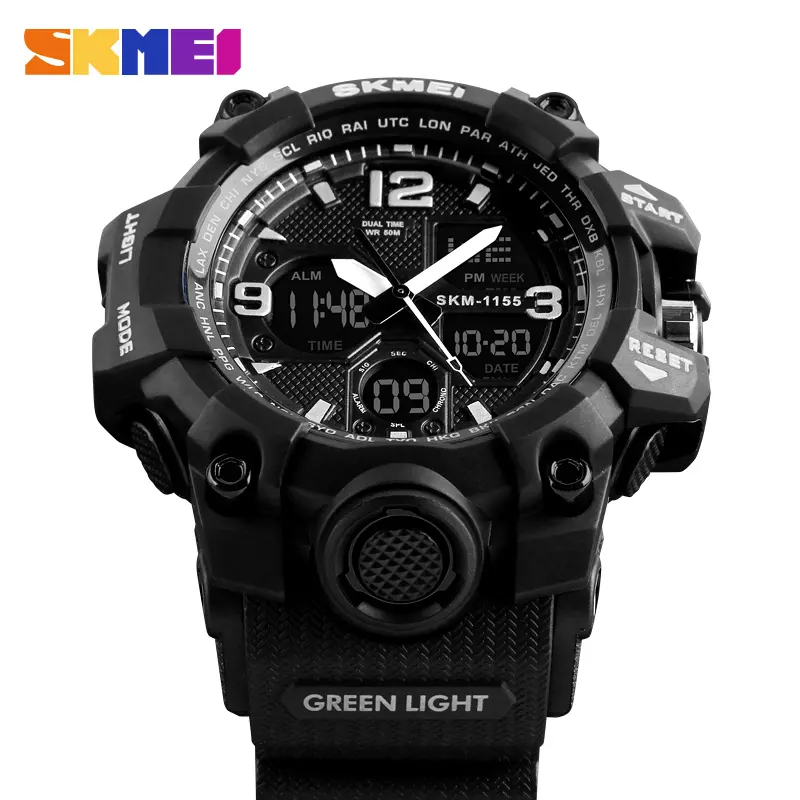 SKMEI 1155B New Arrival Big Case Watches waterproof Electronic Fashion Classic Sports Plastic Digital reloj wristwatch