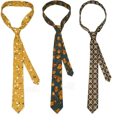 Cravate longue unisexe en coton polaire, grande taille, pour l'école, motif Floral, rétro, université, vente en gros