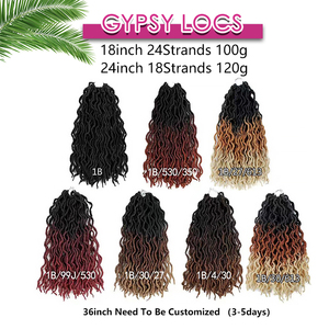 Extensiones de Cabello Sintético para Peinados Trenzados, Estilo Rizado, al por Mayor, Estilo Diosa Gitana, Extensiones de Cabello Faux Locs, Aguja de Crochet para Cabello - Product Image 5