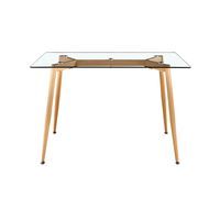Table basse en verre rectangle simple moderne vente directe d'usine dessus de table en verre transparent table à manger en verre rectangle