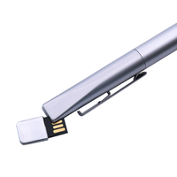 Clé USB de haute qualité 4 Go/8 Go/16 Go avec logo personnalisé, stylo bille métallique noir/argenté/bleu/noir, encre noire pour promotion/usage professionnel