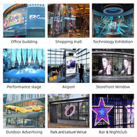 Прозрачные гибкие LED-экраны для помещений и улицы, рекламные пленки для стеклянных окон, прозрачные LED-видеодисплеи, сетчатые LED-экраны
