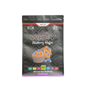 Sachet zip-lock pour protéines en poudre, gaineurs de masse personnalisés de 2kg, sac recyclable, 1lb - Product Image 2