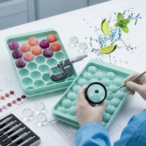 Hugebirds Round Ice Ball Maker Mold Mini <strong>Circle</strong> Ice Cube <strong>Tray</strong> With Lid Ice Ball Maker Mold Freezer - Product Image 5