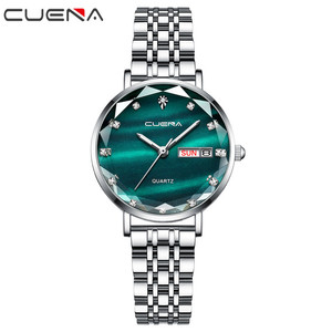 Montre pour femme Fashion <span class=keywords><strong>CUENA</strong></span> 6002, montre de haute qualité, étanche, avec calendrier, aiguilles lumineuses, montre-bracelet pour femmes d'affaires - Product Image 4
